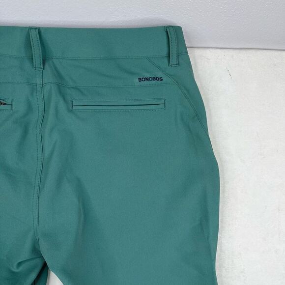 BONOBOS Golf Green Flat Front Slim Fit Performance Pants Men's Size 31x32 - Picture 8 of 8